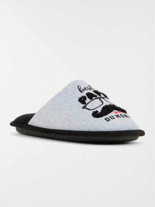 Chaussons mules hommes gris...
