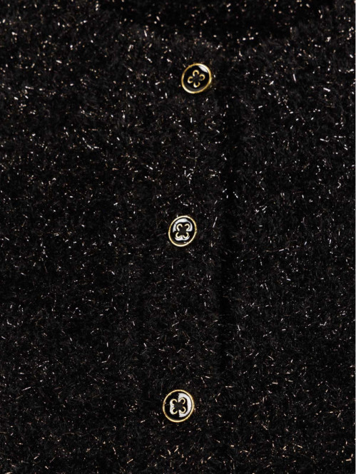 Gilet noir boutonné fille...