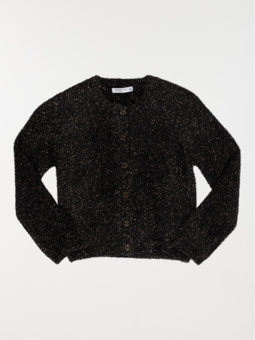 Gilet noir boutonné fille (3-12A)
