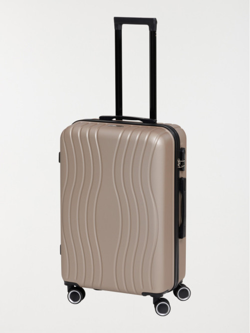 Valise rigide champagne à roulettes Valise rigide champagne à roulettes