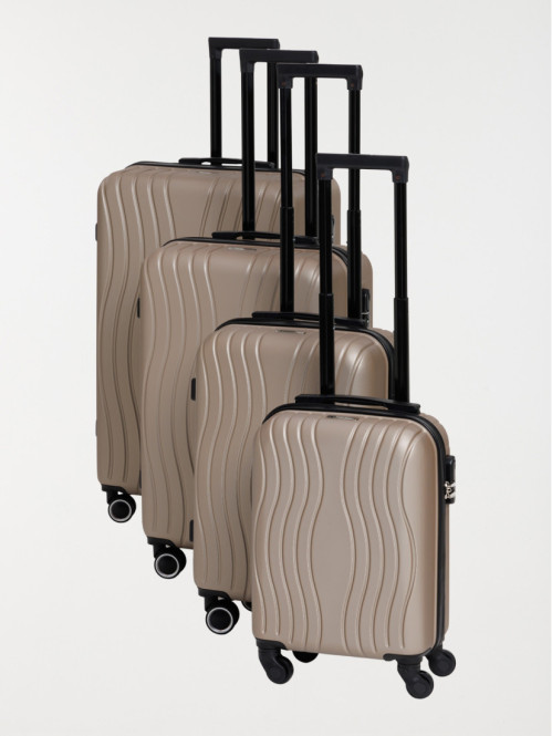 Valise rigide champagne à roulettes