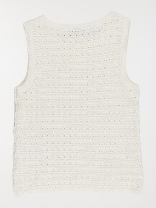 Débardeur crochet écru...