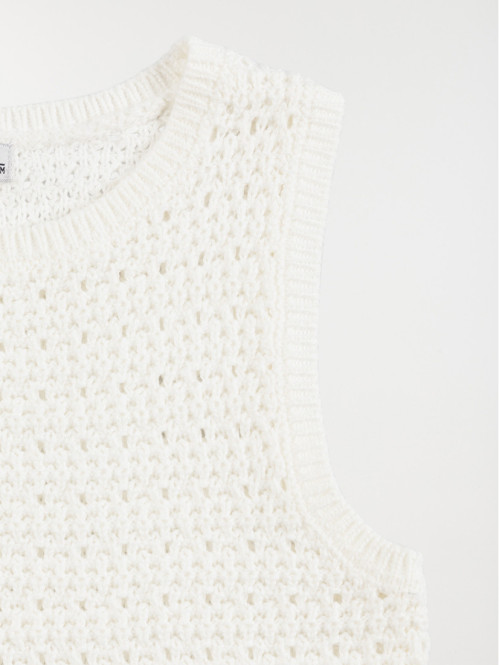 Débardeur crochet écru...