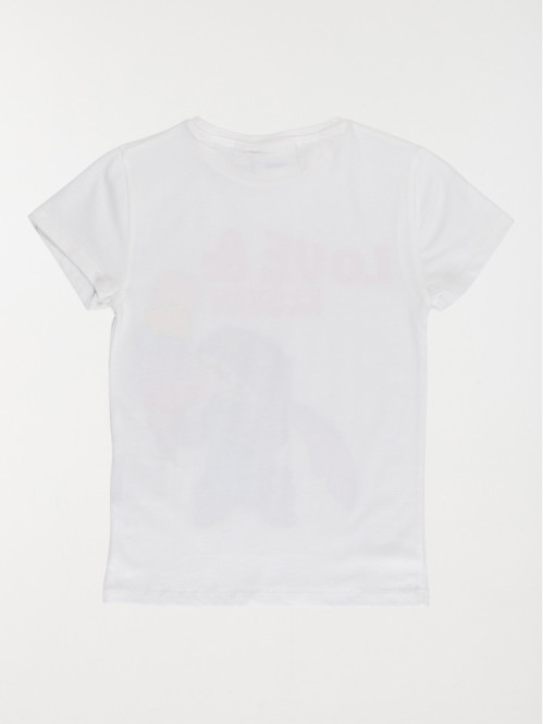 Tee-shirt blanc Stitch...