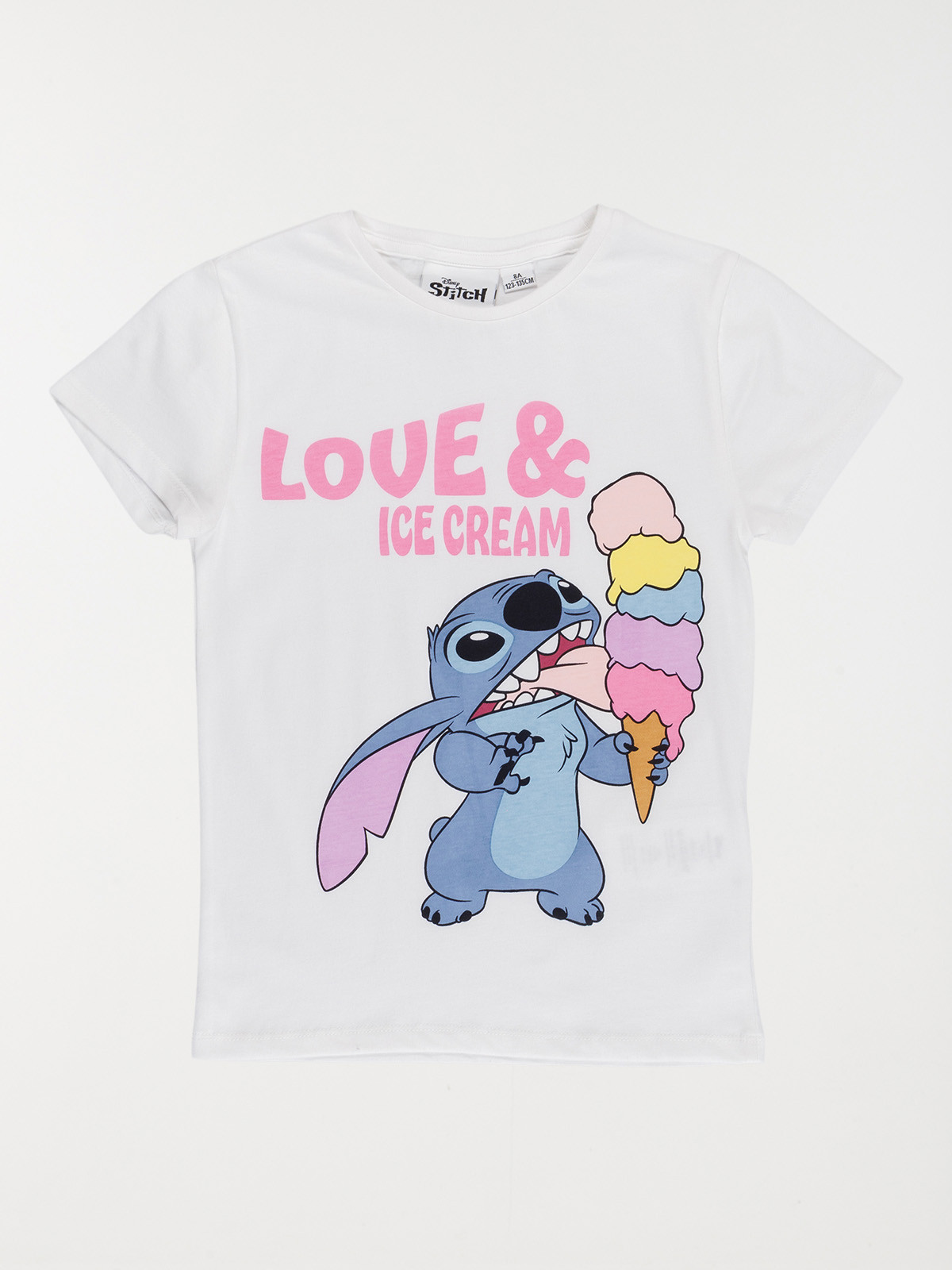 Tee-shirt blanc Stitch fille (3-12A)