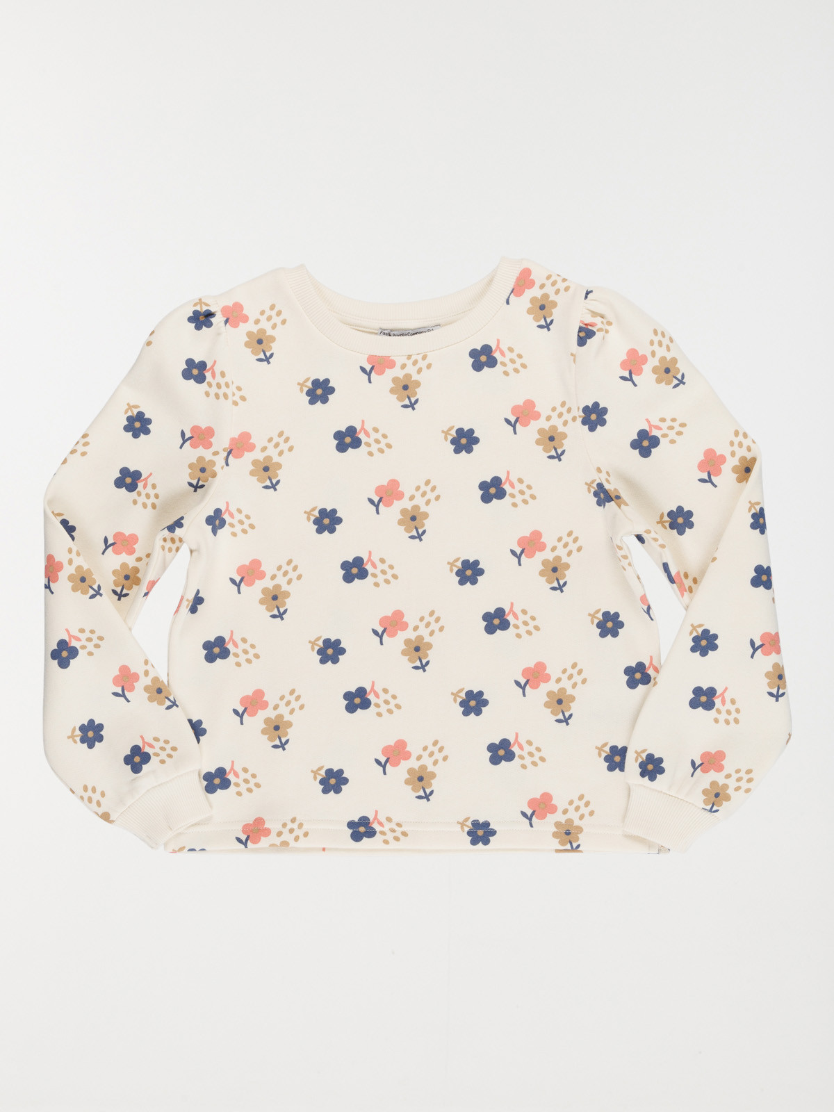Sweat écru fleuri fille (3-12A)