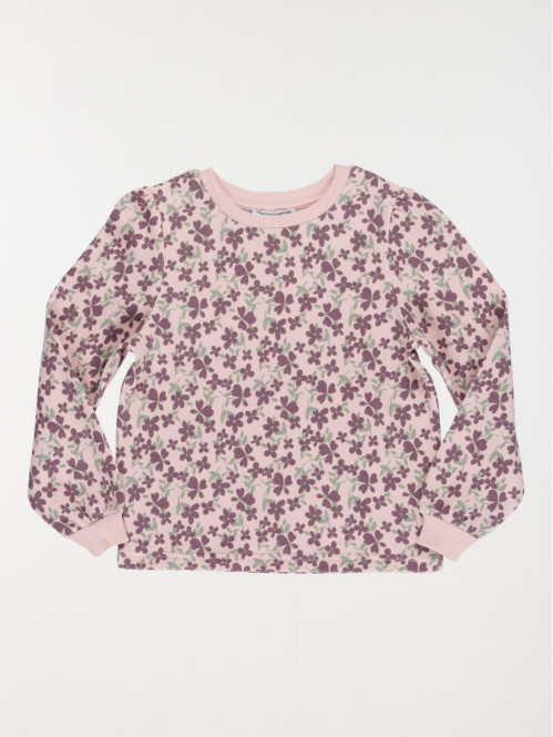Sweat lilas fleuri fille...