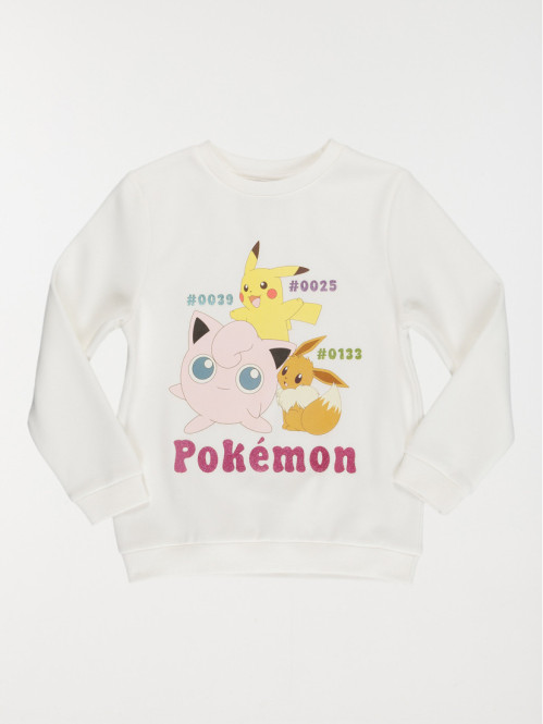 Sweat écru Pokémon fille (3-12A)
