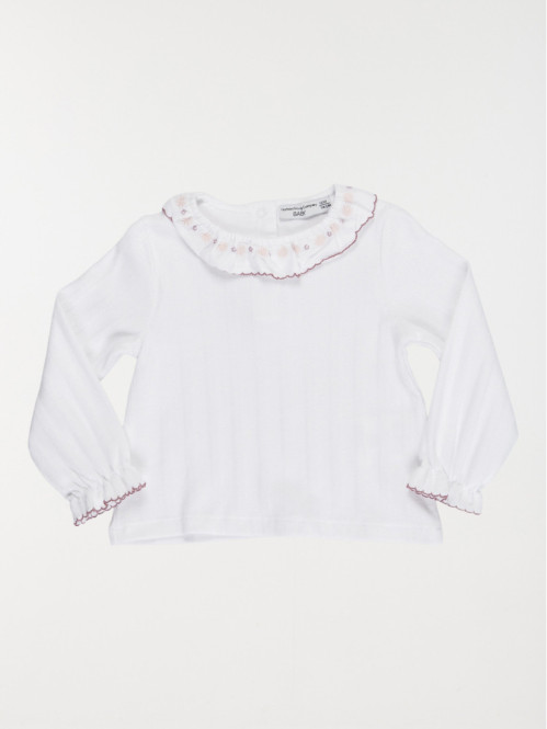 T-shirt col fantaisie fille (3-36M)