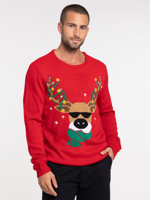 Pull renne de noël homme