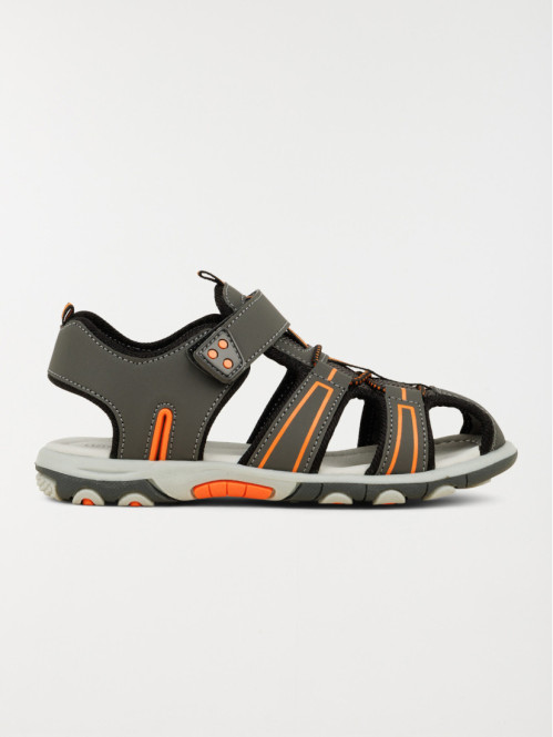 Sandale gris et orange garçon (31-35)