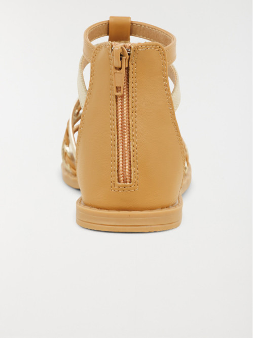 Sandales montantes camel...