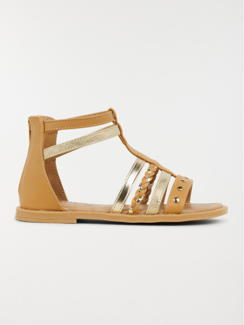 Sandales montantes camel fille (31-36)