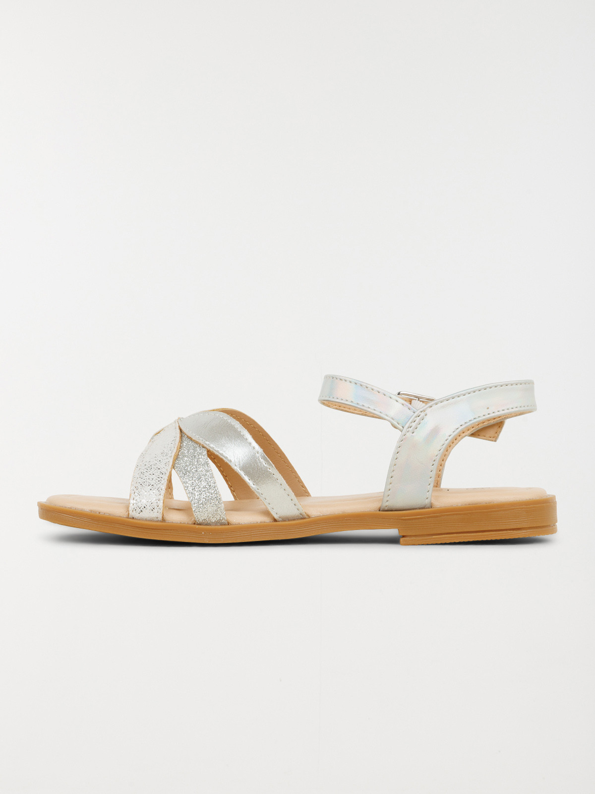 Sandales coloris argent fille (31-36) Sandales coloris argent fille (31-36)