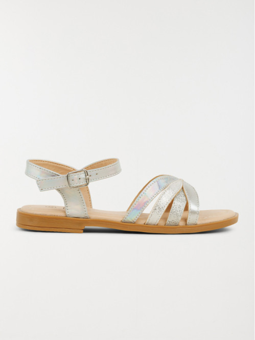 Sandales coloris argent...