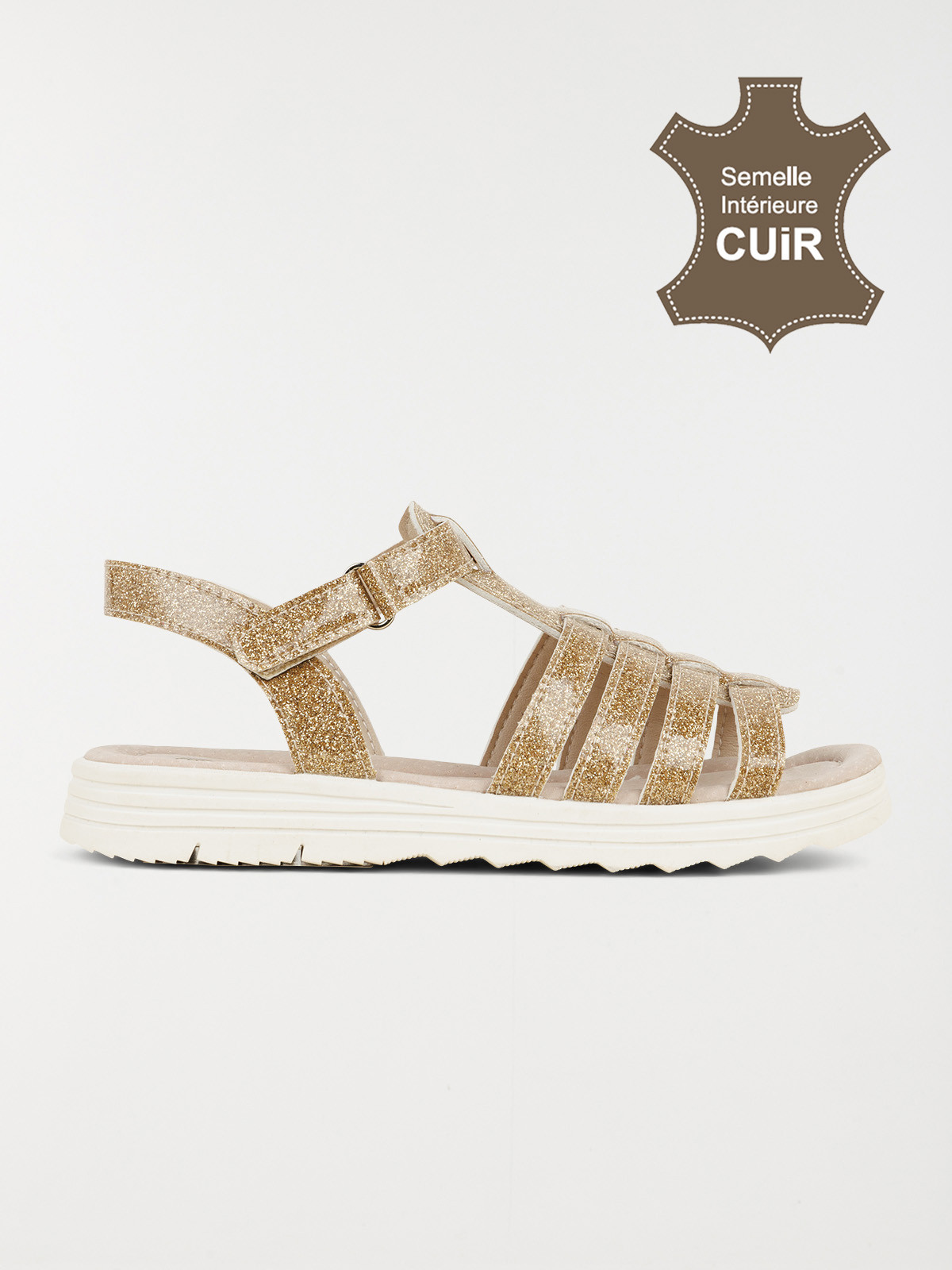 Sandales pailletées dorées fille (31-36)