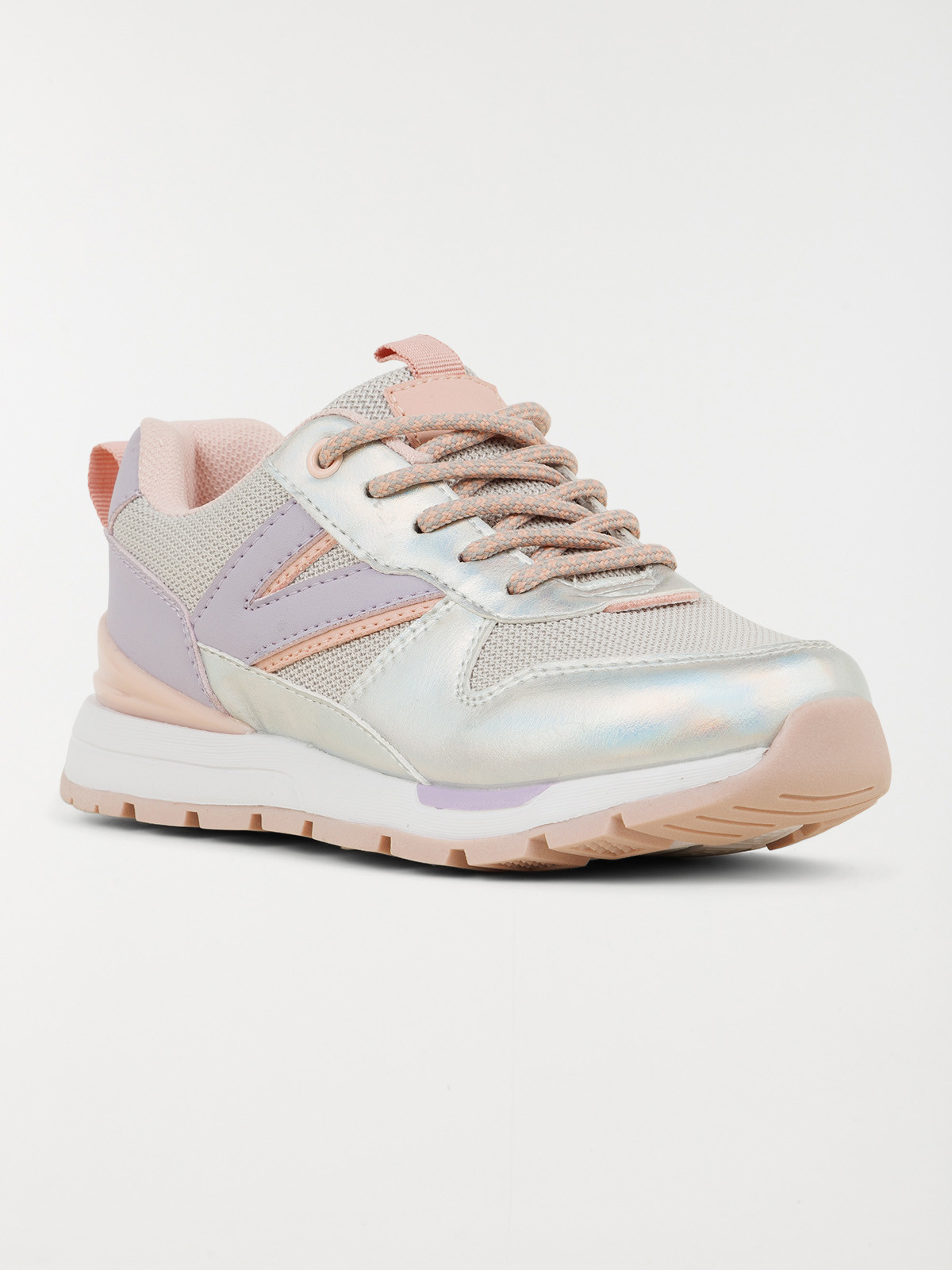 Baskets coloris argenté fille (31-36) Baskets coloris argenté fille (31-36)