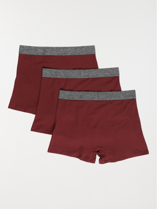 Lot de 3 boxers bordeaux homme