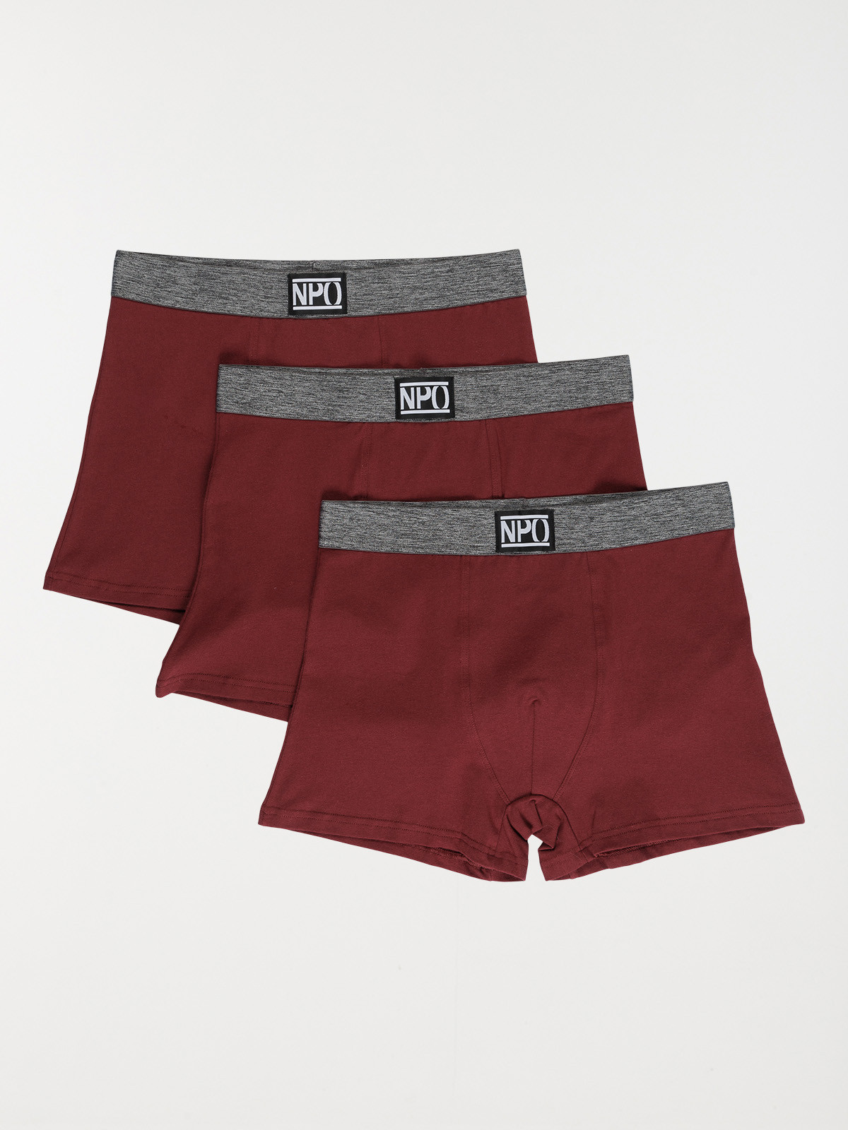 Lot de 3 boxers bordeaux homme