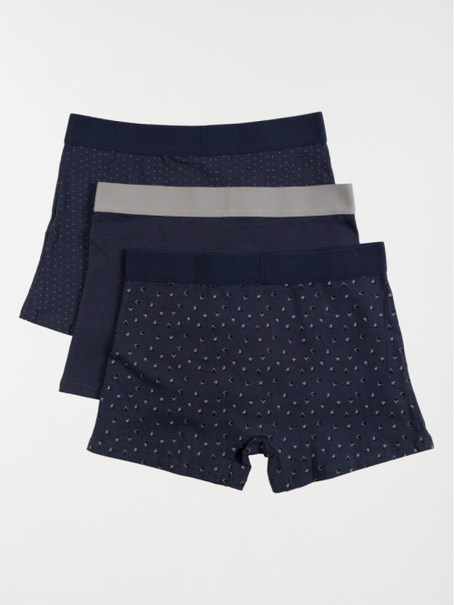 Lot de 3 boxers marine homme