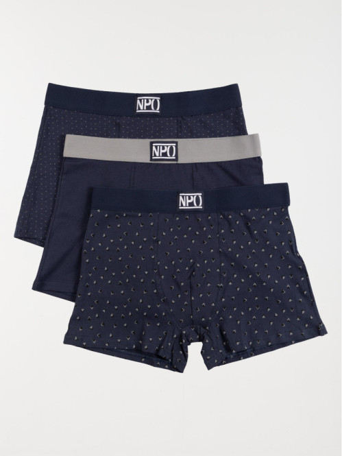 Lot de 3 boxers marine homme