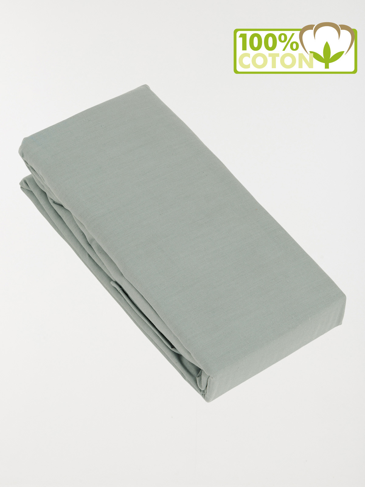 Drap housse 140 x 190 cm sauge