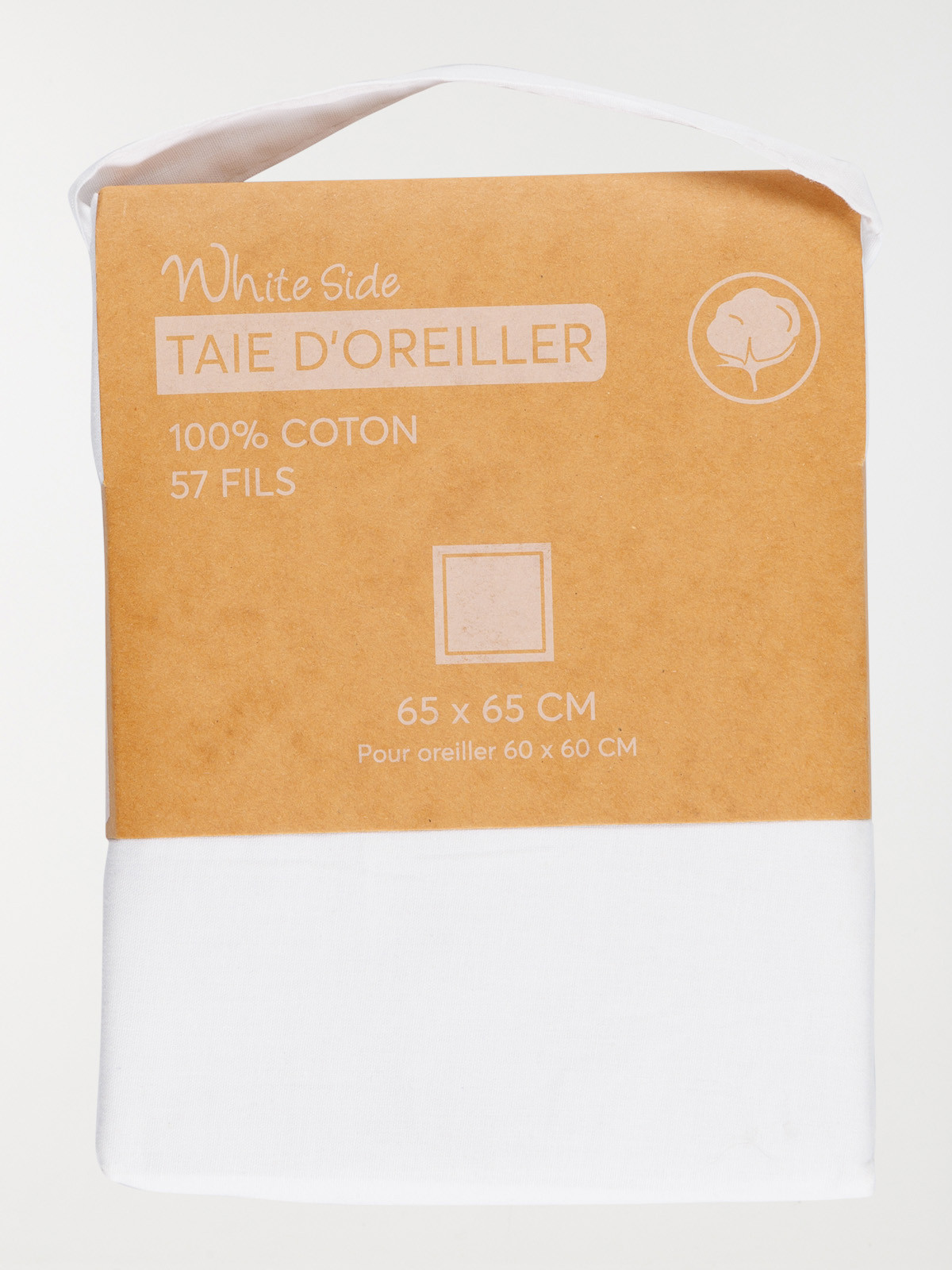 Taie d'oreiller 65 x 65 cm blanc Taie d'oreiller 65 x 65 cm blanc