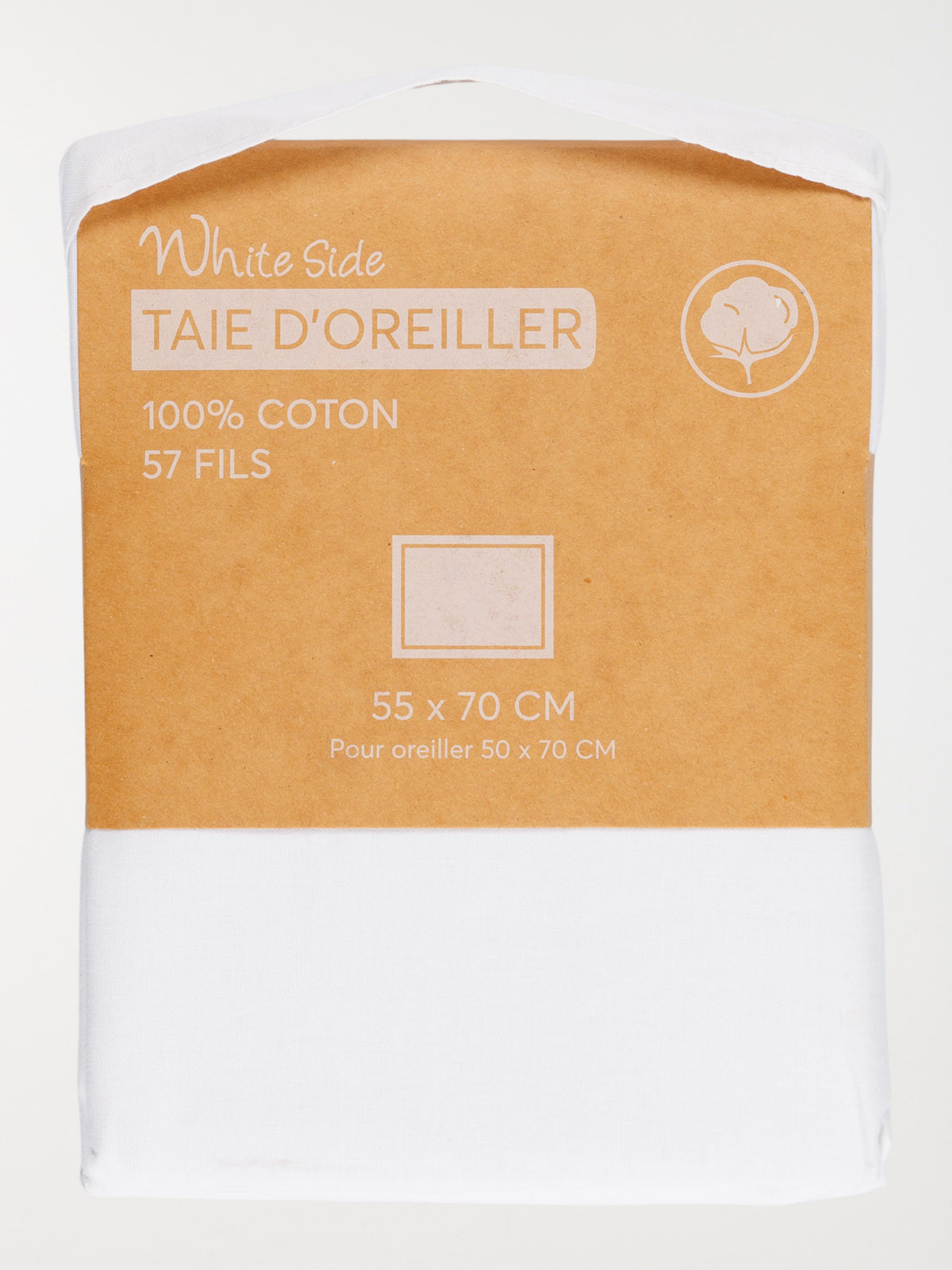 Taie d'oreiller 55x70 cm blanc