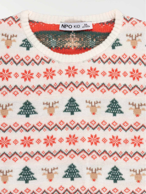 Pull de Noël tout imprimé enfant (3-12A)