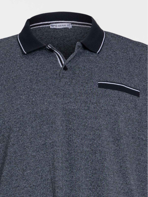 Polo noir grande taille homme