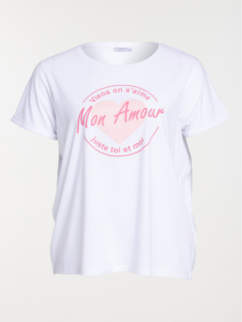 T-shirt mon amour grande taille femme