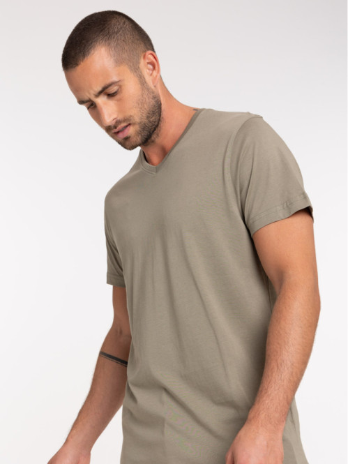 Tee-shirt tilleul col V homme