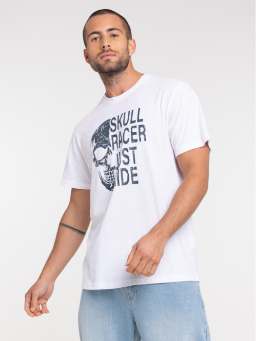 T-shirt blanc motif tête de...