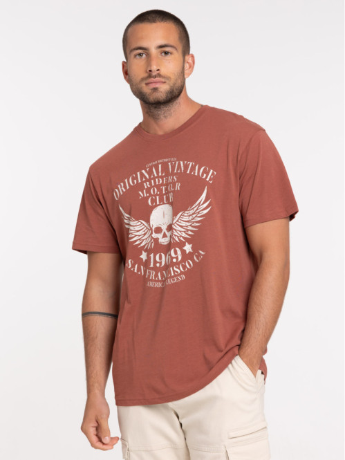 T-shirt motif tête de mort homme