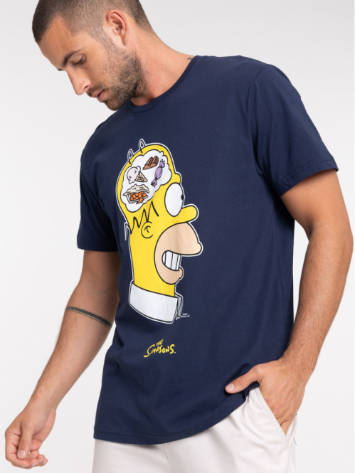 T-shirt Homer Simpson marine navy homme