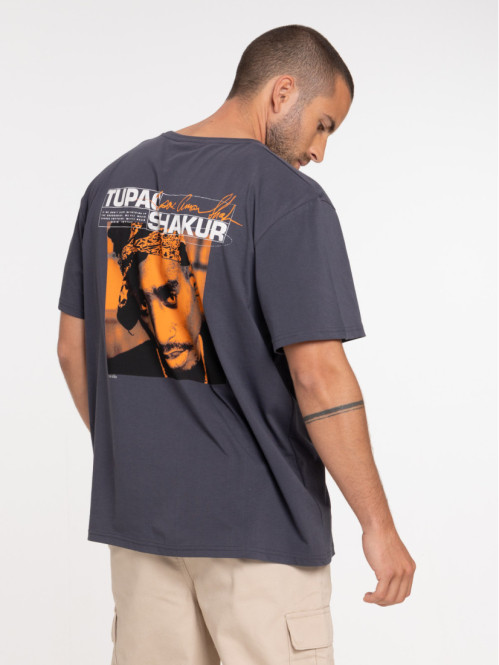 T-shirt TUPAC gris anthracite homme