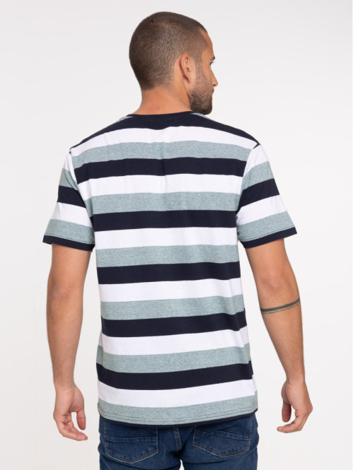T-shirt rayures col rond homme