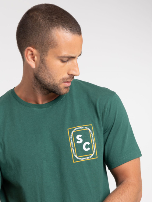 T-shirt vert imprimé homme