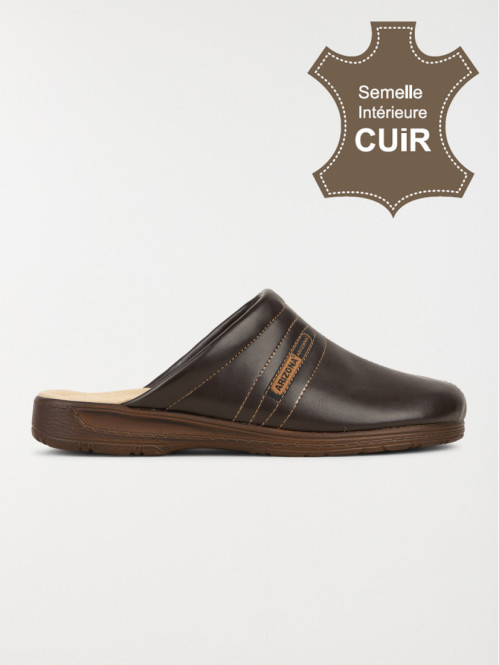 Chausson sabot homme marron (40-46)