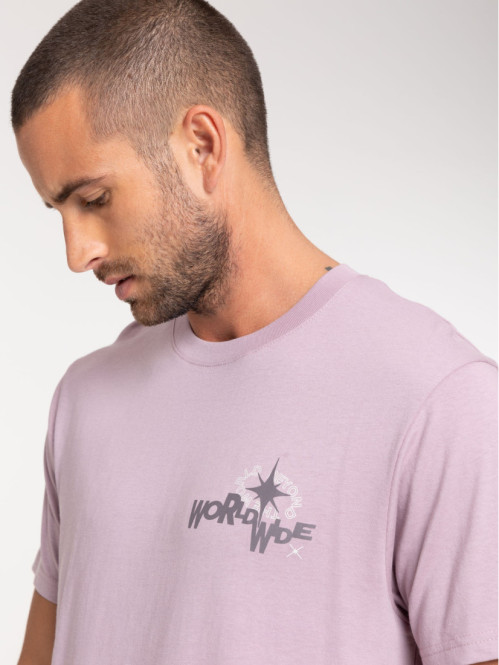 T-shirt imprimé violet grisé homme