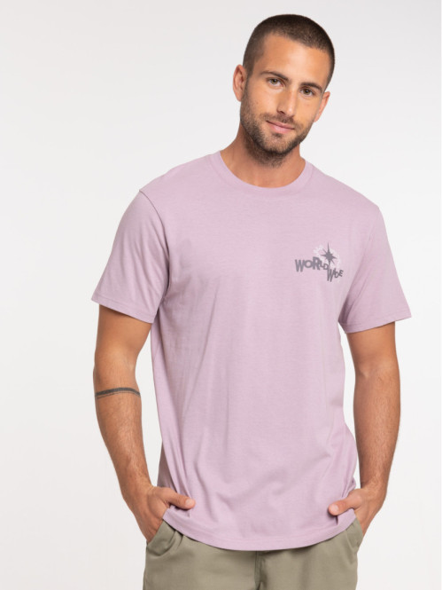 T-shirt imprimé violet grisé homme