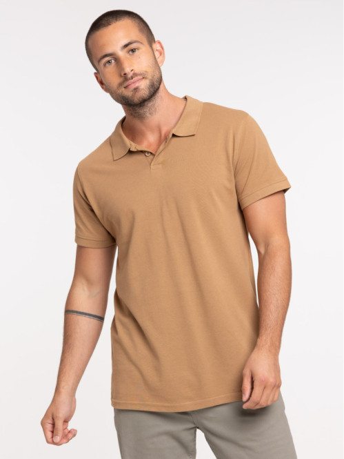 Polo coloris fauve homme Polo coloris fauve homme