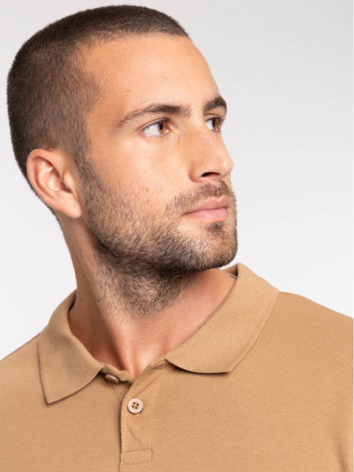 Polo coloris fauve homme Polo coloris fauve homme