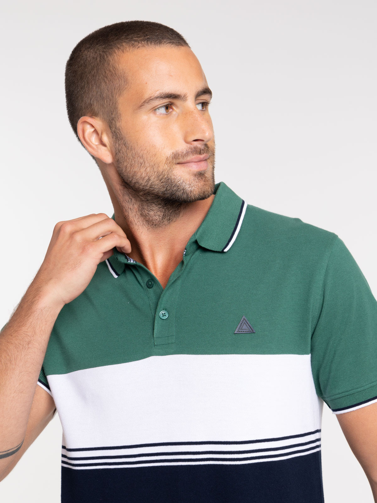 Polo color block homme
