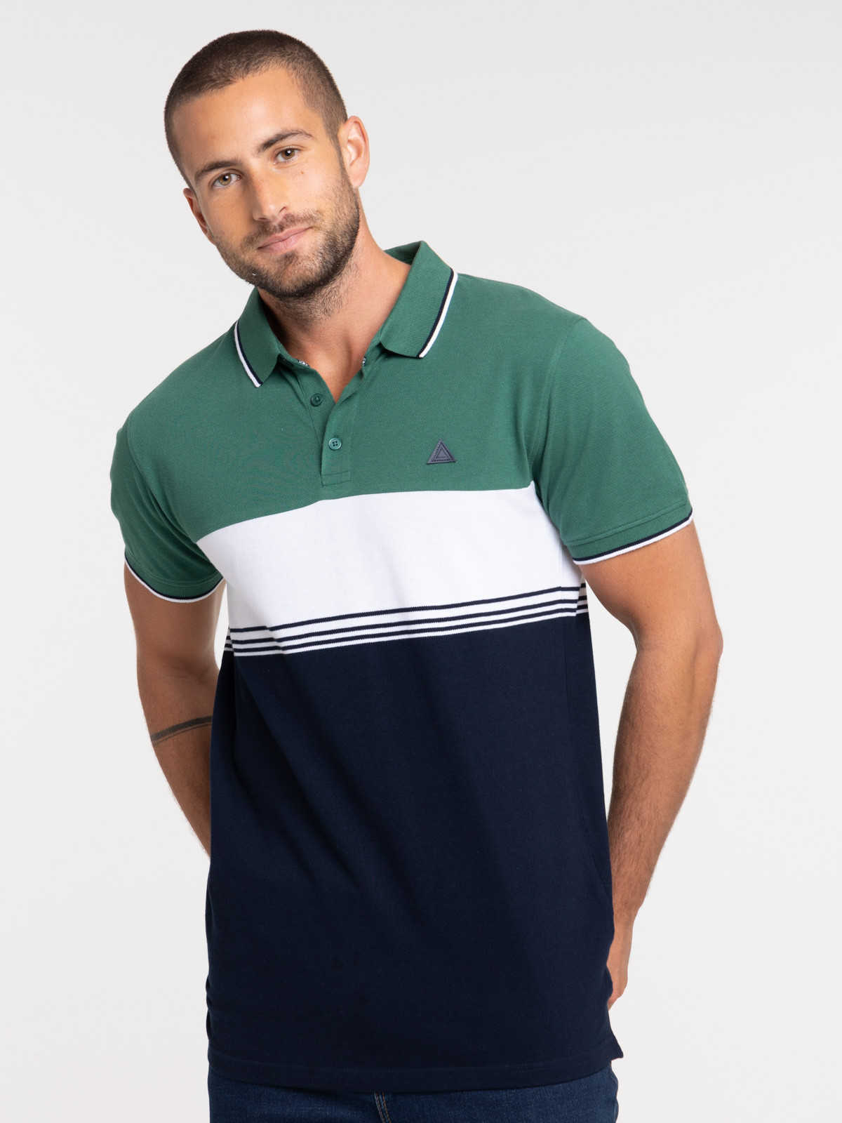 Polo color block homme