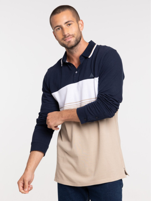 Polo tricolore homme