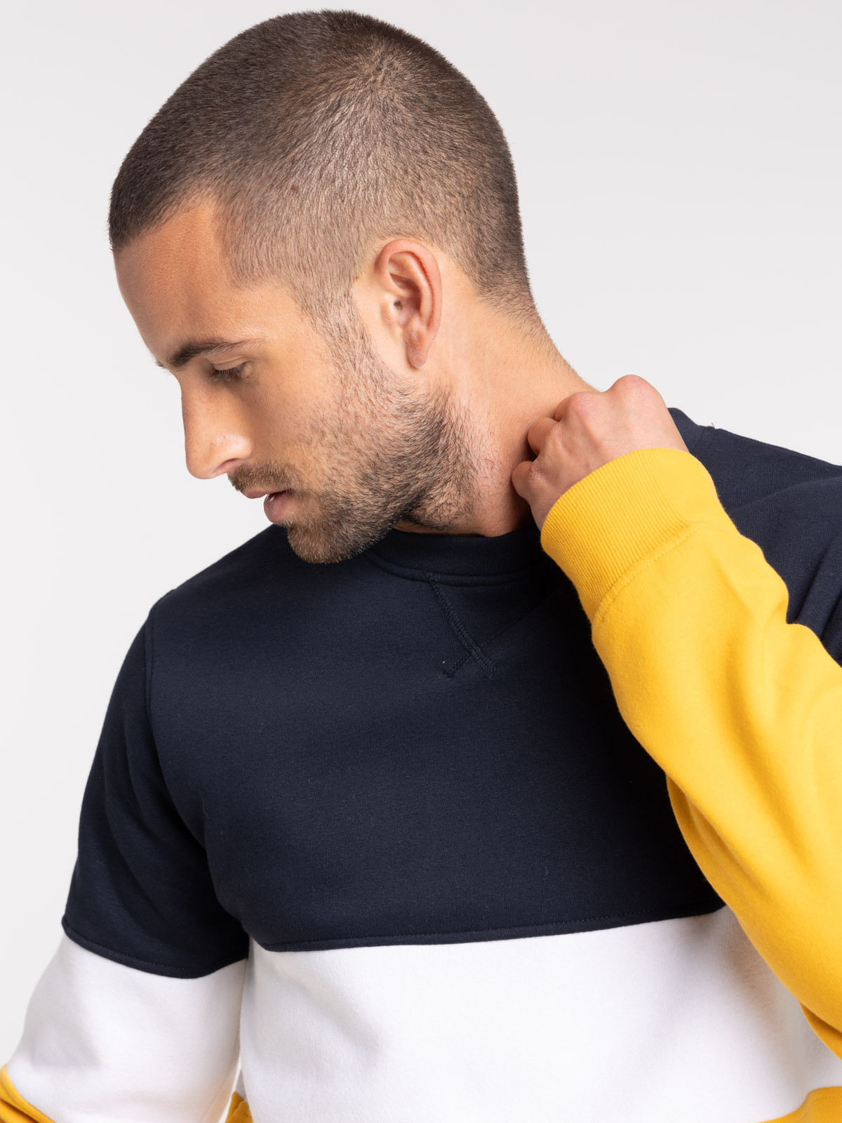 Sweat col rond tricolore homme Sweat col rond tricolore homme