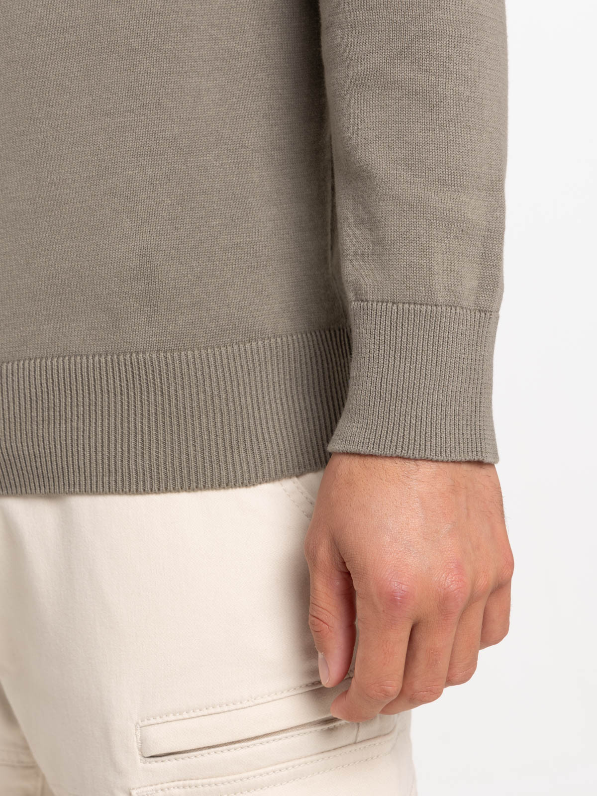 Pull col rond tilleul homme