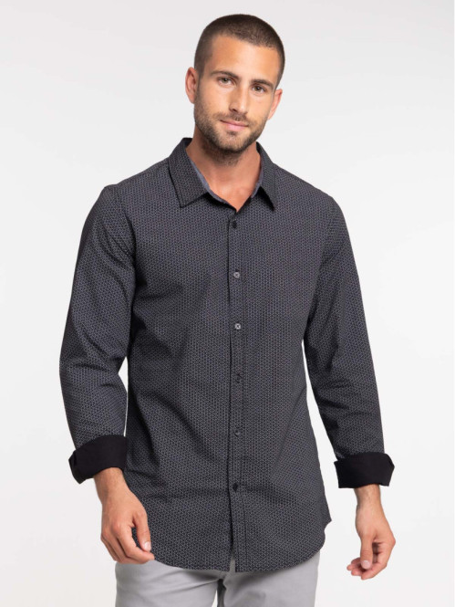 Chemise imprimée homme noir