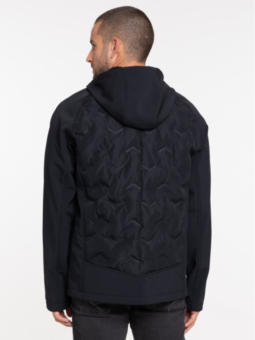 Blouson noir à capuche homme Blouson noir à capuche homme